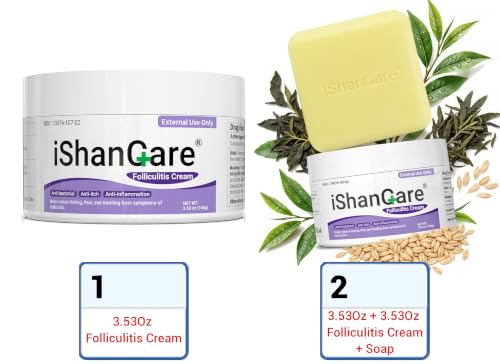 Folliculitis Treatment Cream - Natural Relief for Itching Redness & Inflammation - 3.53 Oz - Variation 1