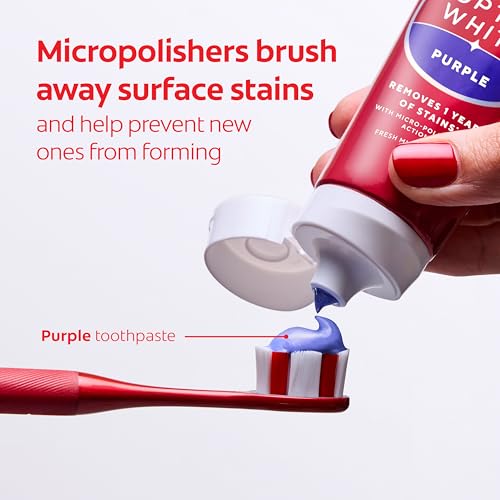 Purple Toothpaste for Whitening 3 Pack - Enamel Safe, Fluoride & Mint Flavor