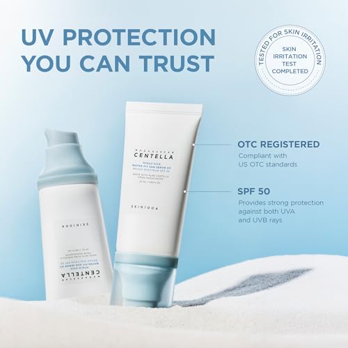 SKIN1004 Hyalu-Cica Water-Fit Sun Serum SPF 50 - 2 Pack, Hydrating & Lightweight