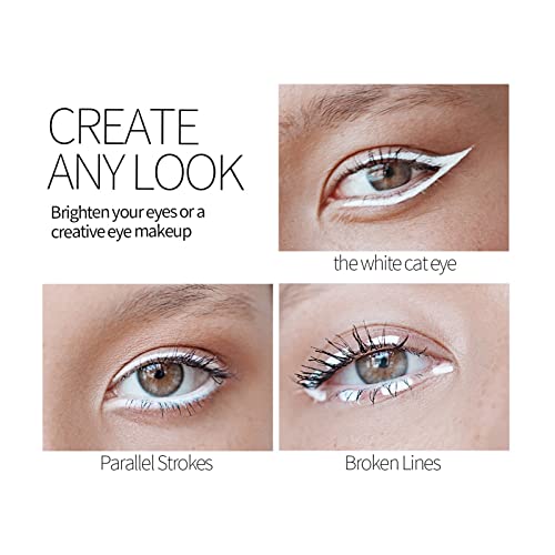 White Eyeliner Pencils, 12PCS Professional Highlighters Eye Liner Pencils Eye Brightener, White Eye Liners Makeup Waterproof Long-lasting Eyeshadows Beauty Makeup Tools for Women
