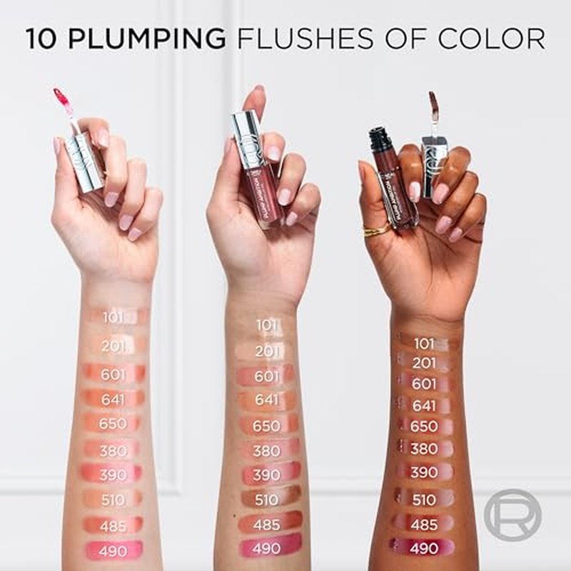 L'Oreal Paris Plump Ambition Hyaluron Lip Oil, 24 HR Lip Gloss with Hyaluronic Acid, Volumizing Formula with Glass-Like Shine, Worth It 601, 0.16 Fl Oz
