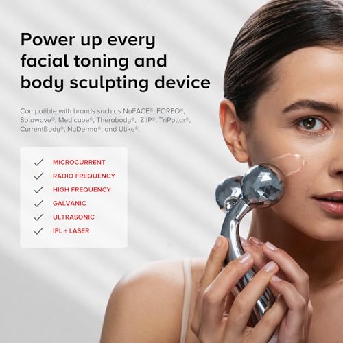 Age-Defying Microcurrent Conductive Gel with Hyaluronic Acid & Niacinamide (Vitamine B3), 8.45 fl oz - Long-Lasting, Non-Greasy, Hypoallergenic - 1 Bottle + Applicator, 8.45 fl oz / 250mL