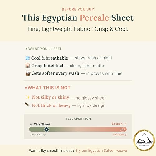 Sage Leaf 100% Egyptian Cotton Queen Bed Sheets Set - Percale, OEKO-TEX Certified