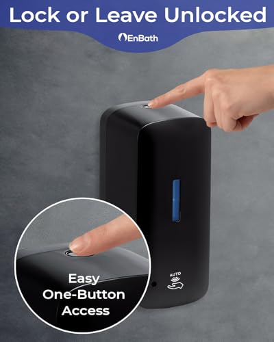 Automatic Touchless Soap Dispenser 2-Pack, 40 oz Capacity Wall Mount for Commercial & Home Use - Black