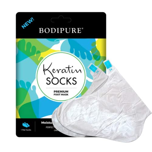 Bodipure Keratin Foot Mask Socks 12 Pack Deep Moisturizing Heel Treatment