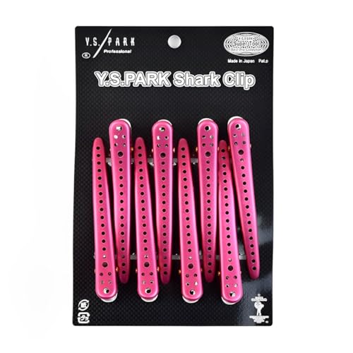 YS Park Shark Hair Clips Pink Metal 8pcs Extra Firm Grip Salon Style