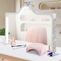 Foldable Half Moon Nail Desk Lamp with Phone Holder - 34.5 Inch White
