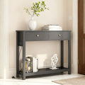 Gizoon 39W Black Sofa Table with Outlets & USB Ports, Modern Console