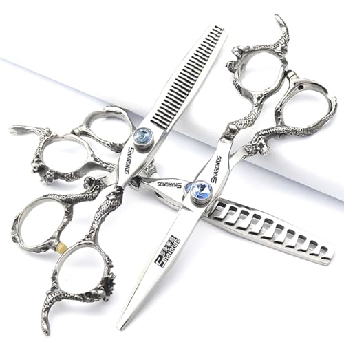 6-Inch Japanese Hair Scissors Set - 440C Stainless Steel, Razor Edge, 3 Pieces with Gift Bag - Variation of THIS listing
