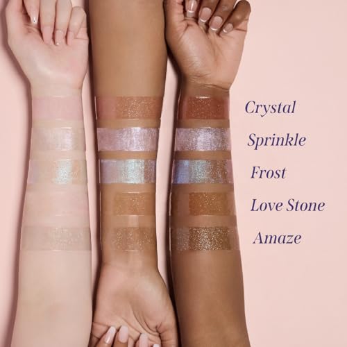 DEAR DAHLIA Paradise Sparkle Lip Glaze (Crystal) - High-Shine Vegan Lip Gloss for Lightweight with Glitter & Shimmer Finish, Cooling Lip Plumper, Non-Sricky Oil & Hydrating Finish. 0.19 fl oz.