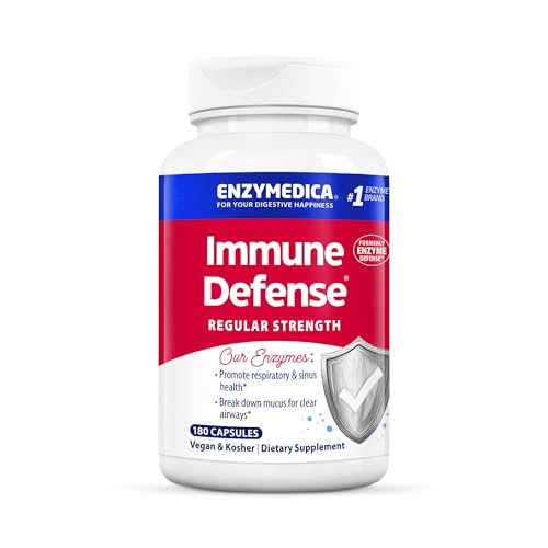 Enzymedica Immune Defense Regular Strength Caps - 180 Count, Vegan, Non-Drowsy