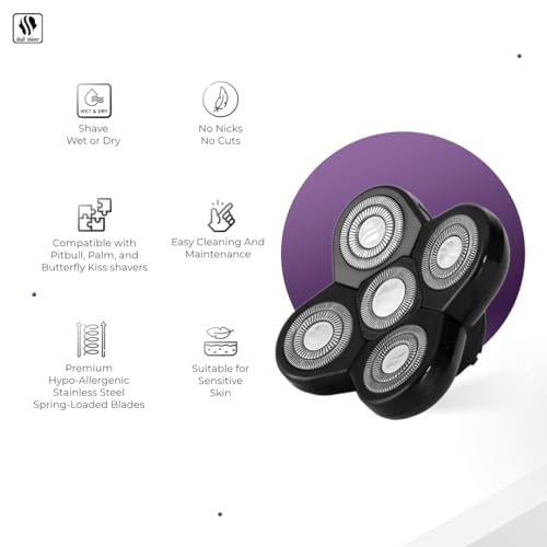 Skull Shaver Carver 5 Head Replacement Blade for Coarse Hair - Fits Pitbull Shavers