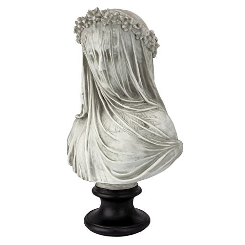 Indoor Bust Sculpture - Veiled Maiden Figurine for Home & Office Decor
