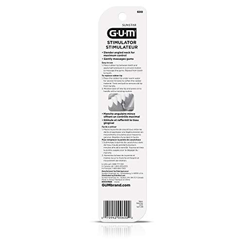 GUM Stimulator Rubber Tips Pack of 6 for GUM Permanent Handle - Gum Massager Refills