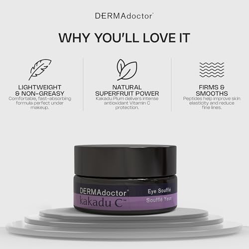DERMAdoctor Vitamin C Eye Cream with Vitamin E for Dark Circles 0.5 Fl oz