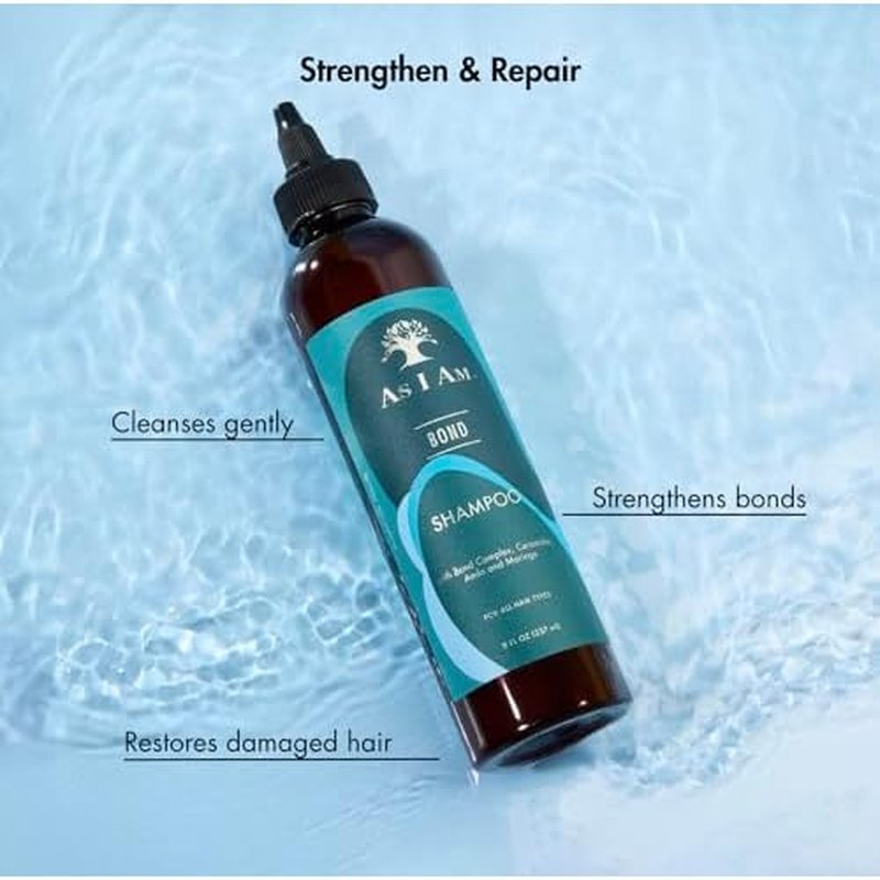 As I Am Bond Repair Shampoo - 8 oz - with Moringa, Amla, & Ceramides - Hair Repair Treatment For Damaged Hair