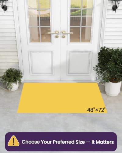 Welcome Grey Front Door Mat 48x72 Rubber Entry Doormat - Outside Entrance