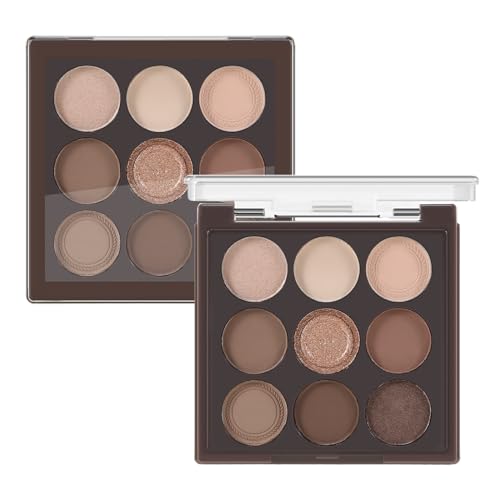 Nude Eyeshadow Palette-9 Colors, Blendable Matte and Shimmers Pigmented Eye Shadow Powder, Multiuse Makeup Pallet, Easy to Use