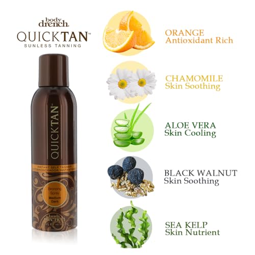 Body Drench Instant Self Tanner Spray - Medium Dark 6oz Pack of 2
