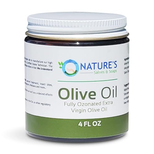 Nature's Salves and Soaps Fully Ozonated Organic Extra Virgin Olive Oil (4 Fl. Oz.)