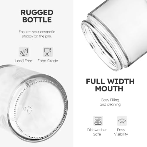 8 oz Glass Jars with Lids - Clear Candle & Storage Jars 30 Pack