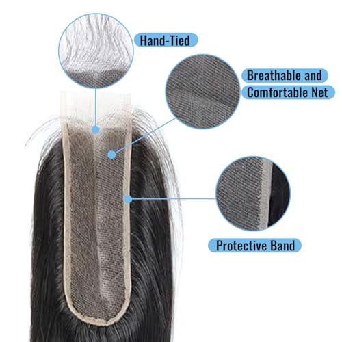 Kinky Straight 2x6 HD Lace Frontal Closure 12 Inch Brazilian Virgin Human Hair - Natural & Pre Plucked