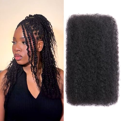 Afro Kinkys Bulk Human Hair 16 Inch 50g Curly Braiding Hair Pack - 1B - Variation of THIS listing