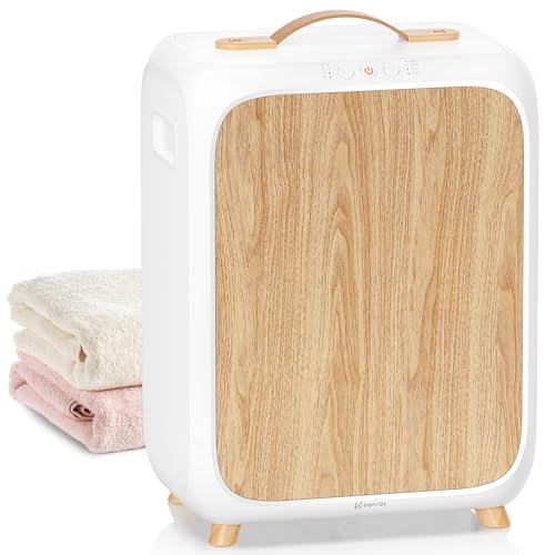 White Wooden Towel Warmer Bucket with Timer & Fragrance - Keeps 2 Towels Warm