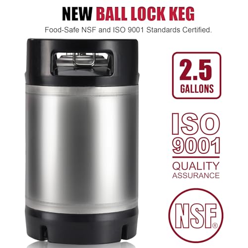 2.5 Gallon Stainless Steel Cornelius Keg for Homebrew and Craft Beverages