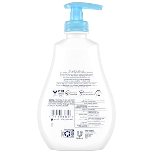Baby Dove Sensitive Skin Baby Body Wash 3-Pack - Hypoallergenic & Gentle for Newborns