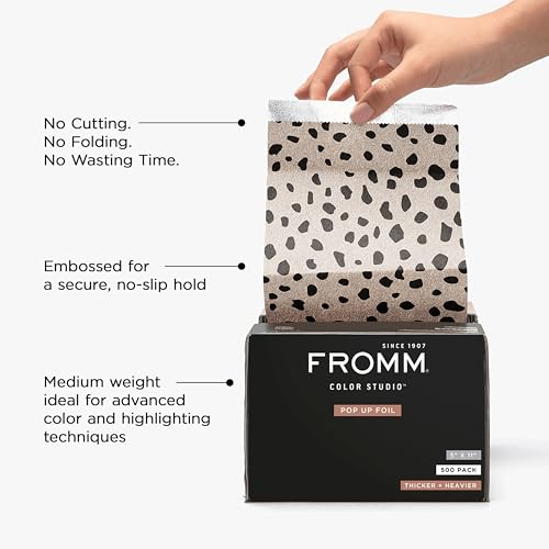 Fromm Embossed Cheetah Print Hair Foils - 500 Precut Highlights & Coloring Sheets, 5x11 inches, for Salon & Professional Use (Variation: 1 Pack of 500)