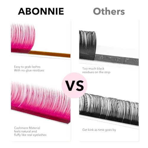 Colored Lash Extensions, 16 Rows Cashmere lash extensions, 0.07 C Curl 12-15mm Classic Lashes Extensions, Single Lash Extensions for Professional Salon Use(0.07-C-Pink Gradient 12-15mm£©