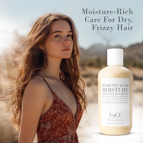 Hydrating Vegan Shampoo for Dry Frizzy Hair 8.5oz - Safe for Color-Treated