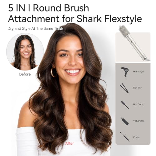 Esctabalt 1.5 Inch Round Brush Attachment for Shark FlexStyle - Curl & Volume