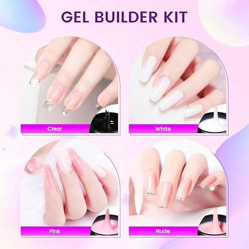 AIJIMEI Clear Builder Nail Gel Set 150g Quick Dry Hard Extension & Reinforcement