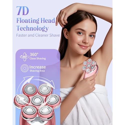 Electric Razors for Women Legs:Cordless Electric Shaver for Women-Wet Dry Womens Electric Shaver-Rechargeable Body Shaver for Smooth Leg Shaving (Pink)