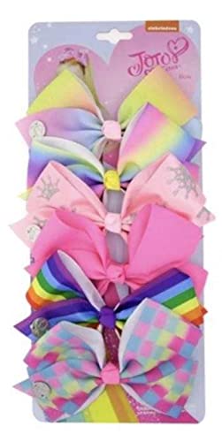 JoJo Siwa 12pcs Girl Hair Bows Clips Set - 5 Inch Alligator Barrettes for Toddlers & Kids