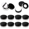 8 Pieces Loose Powder Containers, 10g/10ml Reusable Plastic Empty Powder Case with Sponge Puff, No Leak Compact Makeup Powder Box Cosmetic Jar Refillable with Sifter and Lid for Travel