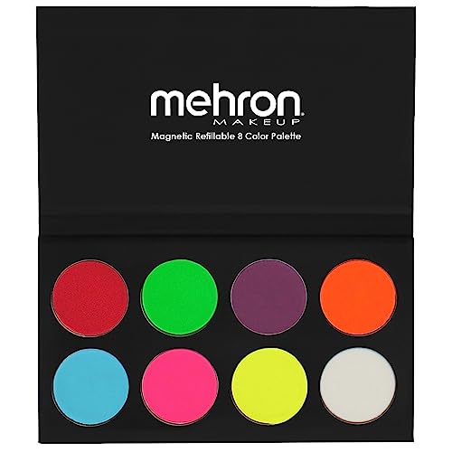 Mehron Makeup Paradise FX Neon UV Glow Palette Water-Activated Face Paint - Neon