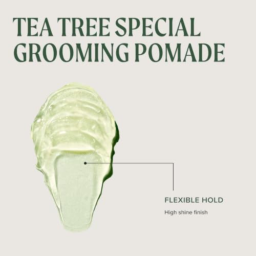 Tea Tree Grooming Pomade - Flexible Hold & Shine for Wavy Curly Hair, 3 oz