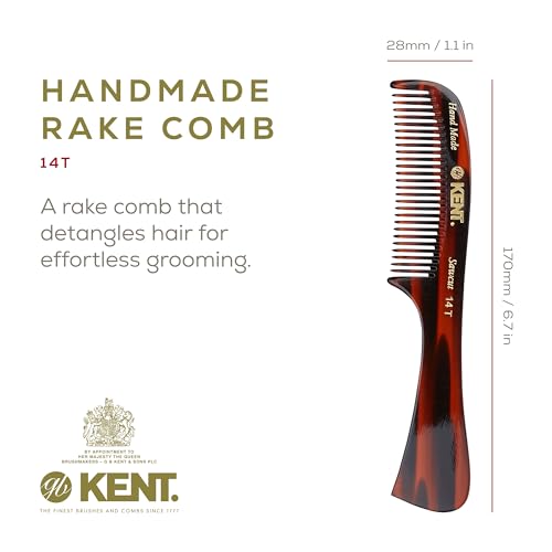 Kent 14T Wide Tooth Hair Detangling Comb - 3 Pack for Wet & Dry Hair