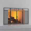 Magnetic Fireplace Screen 3-Panel Wrought Iron Spark Guard for Indoor Use