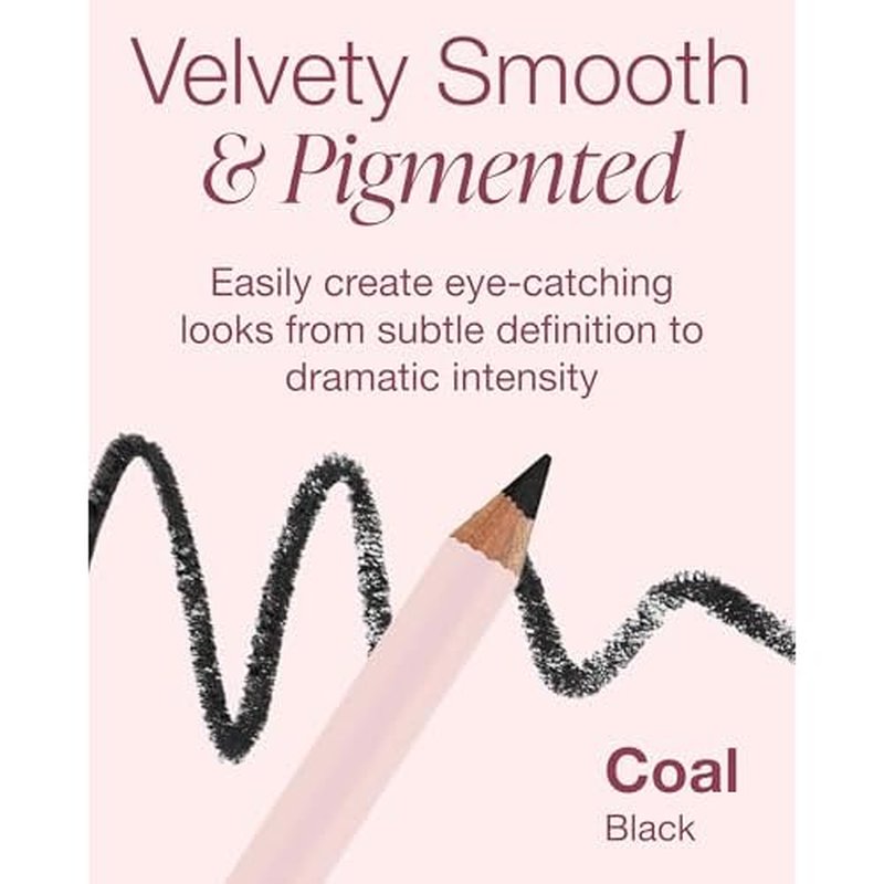 Mineral Fusion Eye Pencil (Black - Coal) - Eyeliner with Soothing Chamomile, Meadowfoam & Vitamin E - Smooth & Long Lasting, Hypoallergenic, Non-Irritating Eye Makeup
