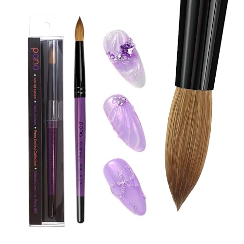 Purple Wood Handle Acrylic Nail Brush - Size 12, Kolinsky Hair, Nail Art Tool