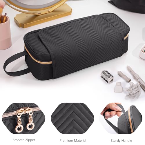 ELCUPA 2-in-1 Travel Hair Tool Bag with Heat-Resistant Mat, X-large Black, for Shark Flexstyle & Revlon One-Step
