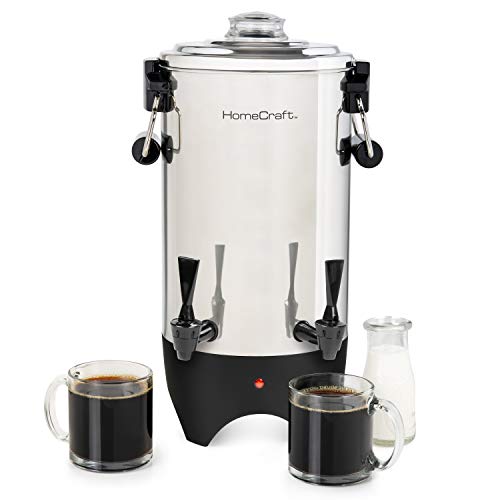 45-Cup Coffee Urn Dispenser with Double Dripless Faucet - Quick Brewing, Stainless Steel - Variation of THIS listing