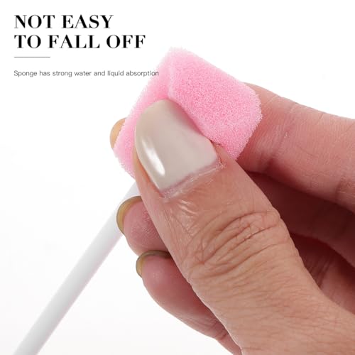 Healifty 200Pcs Pink Disposable Oral Swabs for Elderly & Baby Care