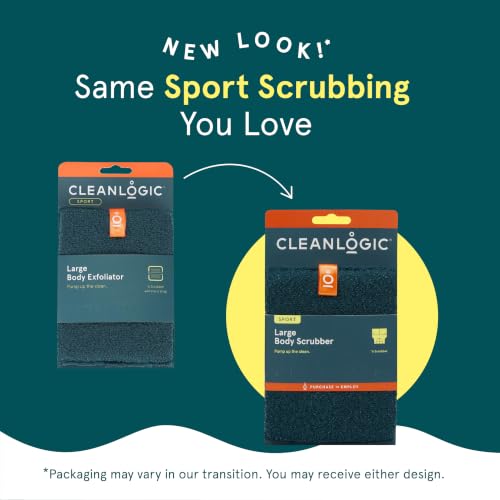 Cleanlogic Large Exfoliating Body Scrubber 3-Pack - Full-Body Loofahs for Shower