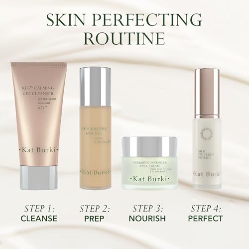 Kat Burki Silk Protein Primer with Botanical Hyaluronic Acid, Irish Sea Moss & Silk Amino Proteins, Hydrates, Smooths & Protects Skin, Silicone-Free, 1 Fl Oz