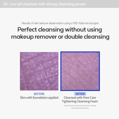 ROVECTIN Pore Tightening Cleansing Foam | Green Papaya, Glycerin, Charcoal Powder, AHA/BHA/PHA for Refining Pore Size, Non-Irritating | Oily, Dull Skin | Vegan (5.07 fl. oz.,150 ml)